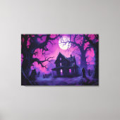 不気味な幽霊のハロウィンマナーハウスキャンバスプリント キャンバスプリント (正面)