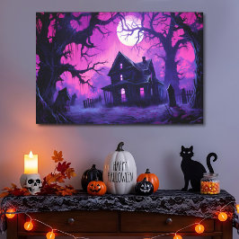 不気味な幽霊のハロウィンマナーハウスキャンバスプリント キャンバスプリント