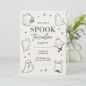 不気味な幽霊をテーマにしたハロウィーン 招待状 (スタンド正面)