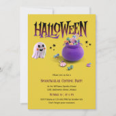 不気味な幽霊キッズハロウィーンの衣装パーティー 招待状 (正面)