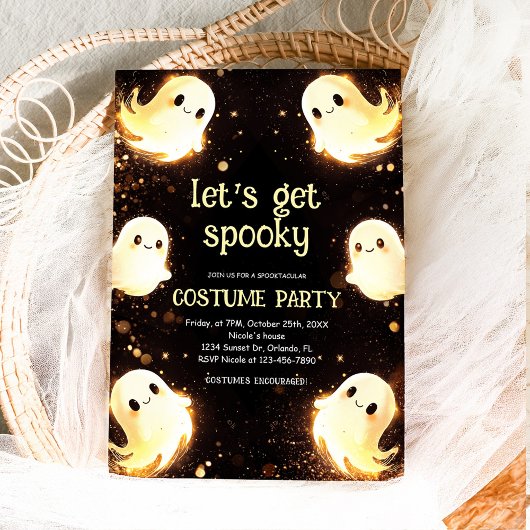 不気味な幽霊キッズハロウィーンの衣装パーティー 招待状