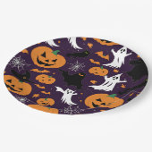 不気味な幽霊スパイダズクモの巣こうもりハローウィンパーティ ペーパープレート (アングル)