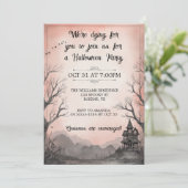 不気味な幽霊屋敷 大人ハロウィンパーティー 招待状 (スタンド正面)