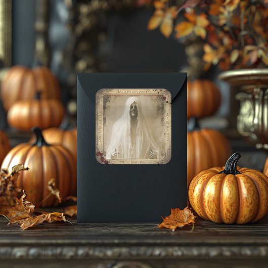 不気味な幽霊幽霊のよく出るハロウィーンステッカー スクエアシール