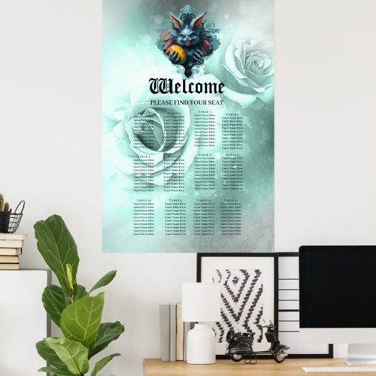 不気味な復活祭のウサギが ポスター (ホームオフィス)