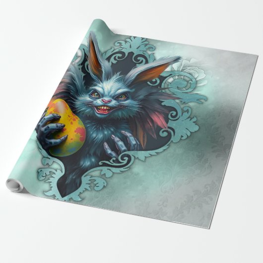 不気味な復活祭のウサギが ラッピングペーパー (アンロールド)