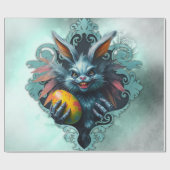 不気味な復活祭のウサギが ラッピングペーパー (フラット)