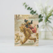 不気味な心のこもったクリスマスヴィンテージ誘拐熊 シーズンポストカード (スタンド正面)