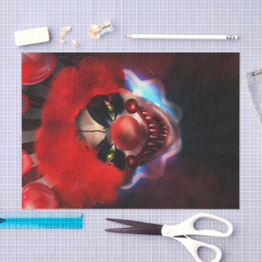 不気味な怖いキラーピエロハロウィーンギフトラップ 薄葉紙 (クラフト)