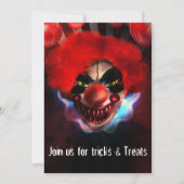 不気味な怖いキラーピエロハロウィーン誕生日パーティー 招待状 (裏面)