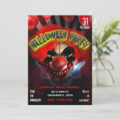 不気味な怖いキラーピエロハローウィンパーティ 招待状 (スタンド正面)