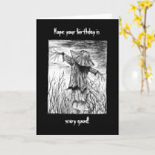 不気味な怖いゴシックホラーかかし誕生日 カード (黄色い花)