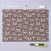 不気味な怖いジャックO'ランタン顔ブラウンハロウィーン 薄葉紙 (クラフト)