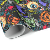 不気味な怖いハロウィン不気味 ラッピングペーパー (ロールコーナー)