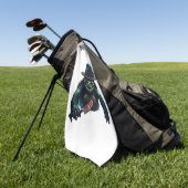 不気味な怖いハロウィーンのカメTシャツ ゴルフタオル (グリーン)