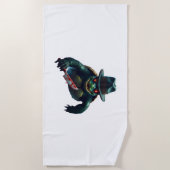 不気味な怖いハロウィーンのカメTシャツ ビーチタオル (正面)