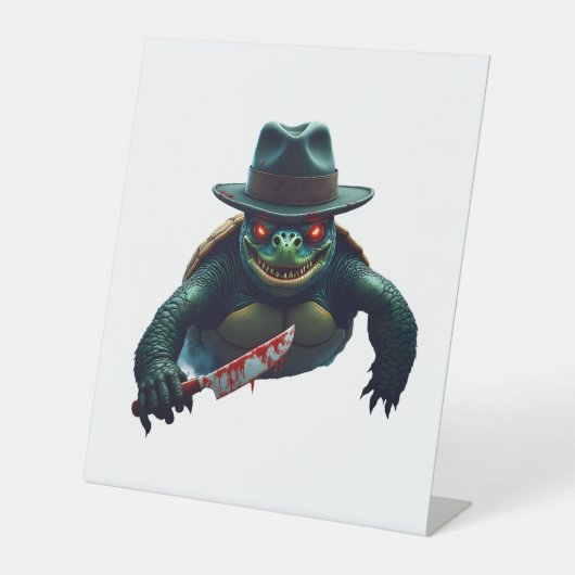 不気味な怖いハロウィーンのカメTシャツ 台座サイン (正面)