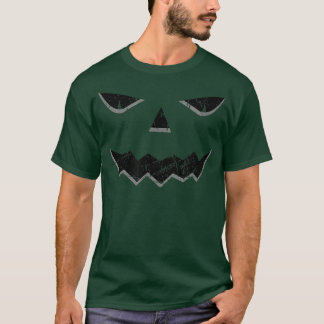 不気味な怖いハロウィーンジャックオランタンパンプキン顔 Tシャツ