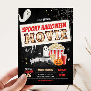 不気味な怖いハロウィーン映画の夜パーティー 招待状