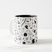 不気味な怖いハローウィンパーティのドードル ツートーンマグカップ (正面左)