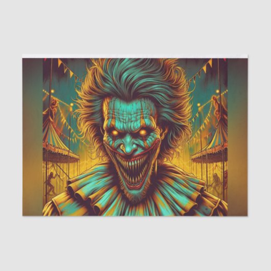 不気味な怖いピエロデクページ紙 薄葉紙 (正面)