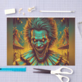 不気味な怖いピエロデクページ紙 薄葉紙 (クラフト)