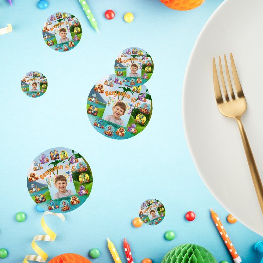 不気味な恐竜のハロウィーンの誕生日 コンフェッティ