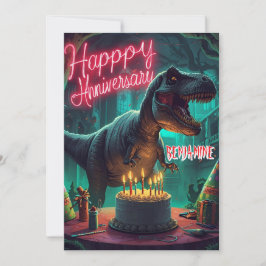 不気味な恐竜の誕生日ハロウィンカード 招待状