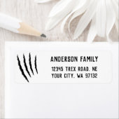 不気味な恐竜Tレックスクローマークのアドレス ラベル (インサイチュ)