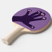 不気味な手の目を見る紫色の恐怖 卓球ラケット (正面アングル)