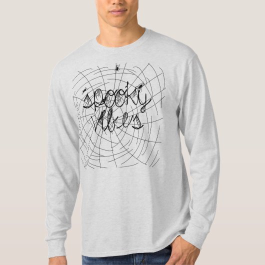 不気味な抽象的クモデザイン Tシャツ (正面)