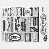 不気味な新聞の毛布 フリースブランケット (正面(横))