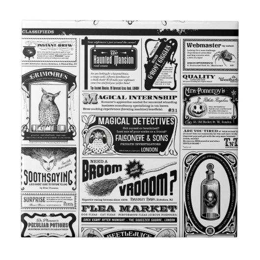 不気味な新聞 タイル (正面)