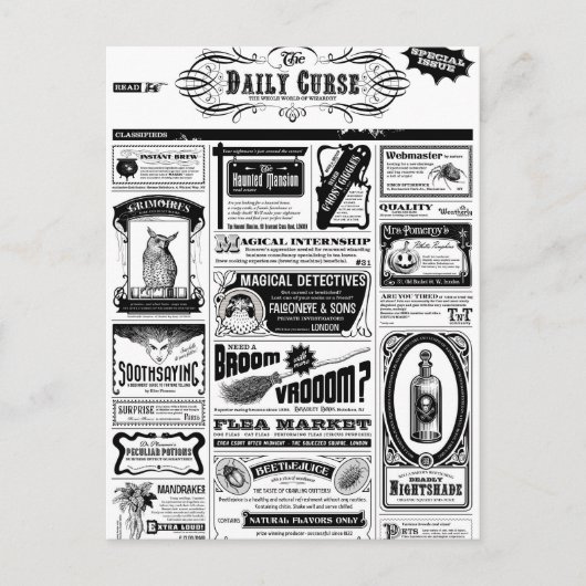 不気味な新聞 ポストカード (正面)