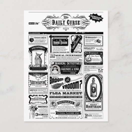 不気味な新聞 ポストカード (正面)