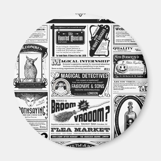 不気味な新聞 マグネット (正面)