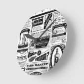 不気味な新聞 ラウンド壁時計 (傾斜)