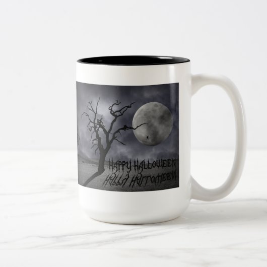 不気味な景色ハロウィン ツートーンマグカップ (右)