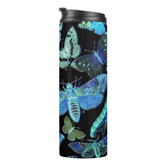 不気味な暗藍色の蝶ガの上昇温暖気流のタンブラー タンブラー (回転右)