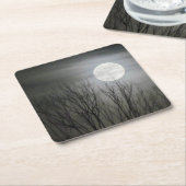 不気味な月のコースター スクエアペーパーコースター (アングル)