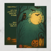 不気味な月光のハロウィン 招待状 (正面/裏面)