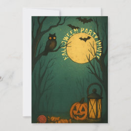 不気味な月光のハロウィン 招待状