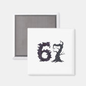 不気味な木とびっくりするTシャツ 面白い先生 67 ハロウィン マグネット (正面/裏面)