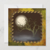 不気味な木のハロウィンパーティー招待状 招待状 (正面)