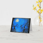 不気味な木のメッセージカード カード (黄色い花)