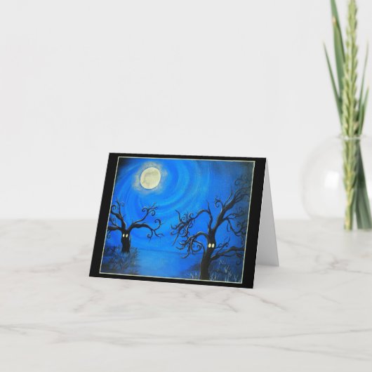 不気味な木のメッセージカード カード (正面)