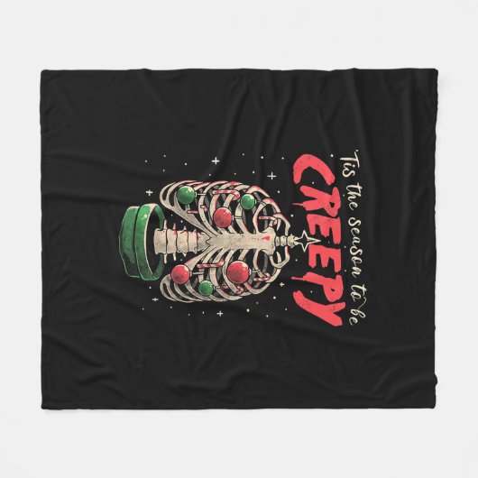 不気味な木の季節だ フリースブランケット (正面(横))