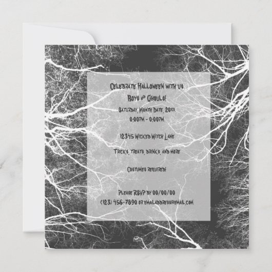 不気味な木 招待状 (裏面)