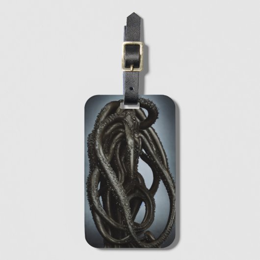 不気味な未知のタコ触手動物 ラゲッジタグ (正面縦)