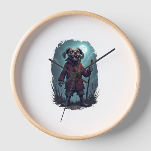 不気味な杖コルソ 壁時計 (正面)